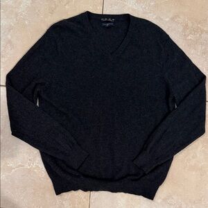 *Cashmere* Charter Club Dark Gray V-Neck Sweater